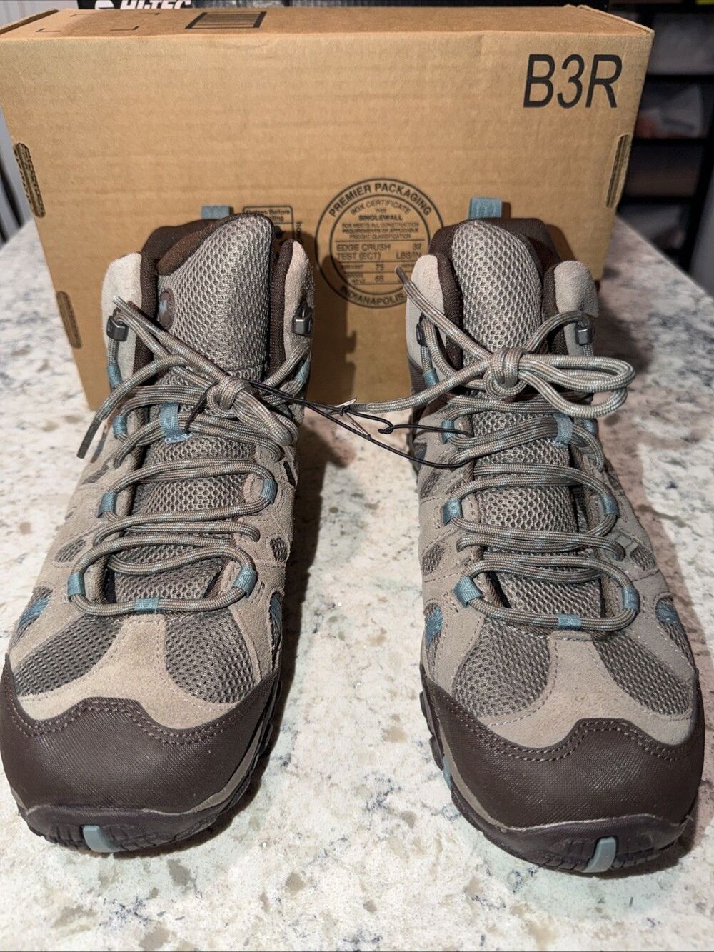 Merrell Deverta 2 Mid Waterproof Hiking Boot Brown/Blue Womens Size 11 New